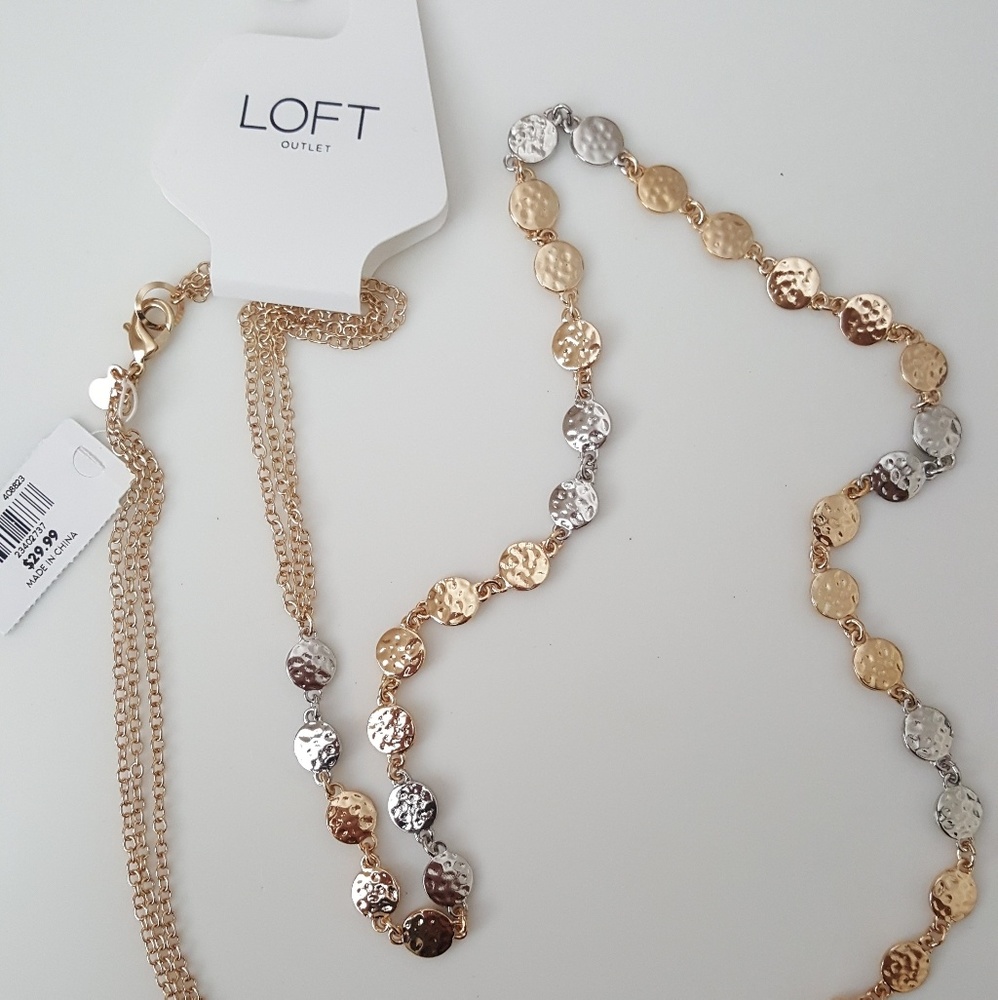 LOFT silver and gold necklace
